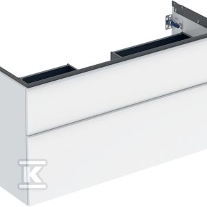 Szafka pod umywalkę iCon z dwoma szufladami 118 4 cm x 61 5 cm x 47 6 cm biały / lakierowany na wysoki połysk biały / matowy 502.306.01.1