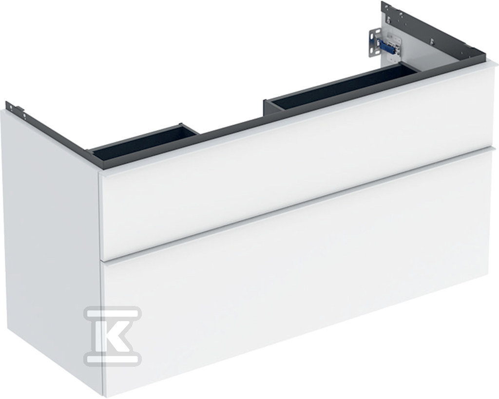 Szafka pod umywalkę iCon z dwoma szufladami 118 4 cm x 61 5 cm x 47 6 cm biały / lakierowany na wysoki połysk biały / matowy 502.306.01.1 - obrazek 1