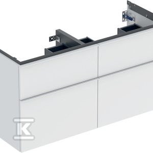 Szafka iCon pod umywalkę podwójną z czterema szufladami 118 4 cm x 61 5 cm x 47 6 cm biały / lakierowany matowy biały / matowy 502.309.01.3
