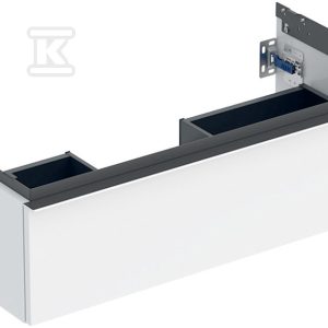 Szafka pod umywalkę iCon z jedną szufladą 88 8 cm x 24 7 cm x 47 6 cm biały / lakierowany na wysoki połysk chromowany z połyskiem 502.312.01.2