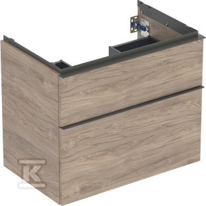 Szafka pod umywalkę iCon z dwoma szufladami 74 cm x 61 5 cm x 47 6 cmorzech hickory / melaminowa struktura drewna lava / matowy 502.304.JR.1