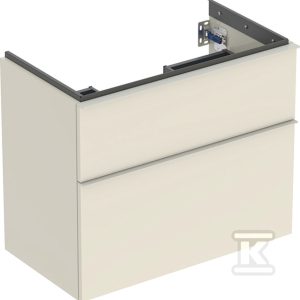 Szafka pod umywalkę iCon z dwoma szufladami krótka 74 cm x 61 5 cm x 41 6 cm szary piaskowy / lakierowany wysoki połysk szary piaskowy / matowy 502.308.JL.1 Szafka pod umywalkę iCon z dwoma szufladami krótka 74 cm x 61 5 cm x 41 6 cm szary piaskowy / lakierowany wysoki połysk szary piaskowy / matowy 502.308.JL.1