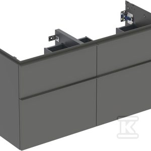 Szafka iCon pod umywalkę podwójną z czterema szufladami 118 4 cm x 61 5 cm x 47 6 cm lava / lakierowany matowy lava / matowy 502.309.JK.1