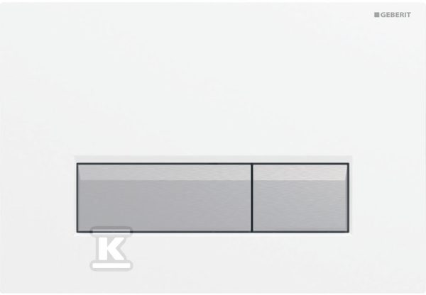 Przycisk uruchamiający Geberit Sigma40, do spłukiwania dwudzielnego: biały alpin, aluminium szczotkowane 242.601.KQ.1