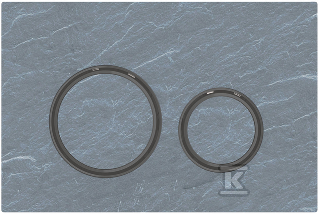 Przycisk uruchamiający Geberit Sigma50, przedni, łupek Mustang, pierścienie: czarny chrom, okrągły 115.651.JM.1 - obrazek 1