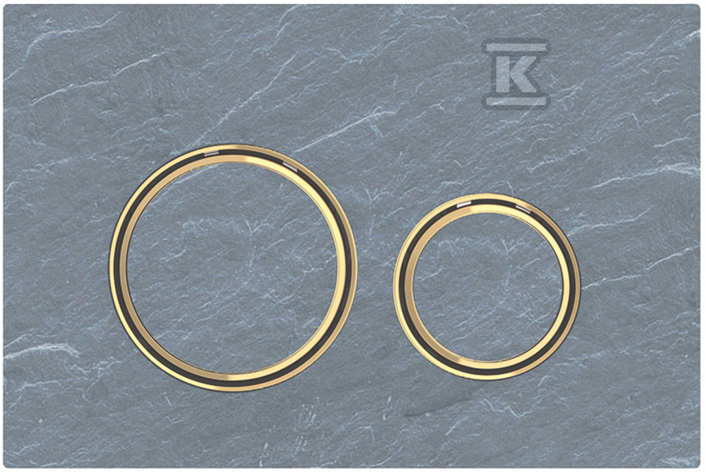 Przycisk uruchamiający Geberit Sigma50, przedni, łupek Mustang, pierścienie: mosiądz, okrągły 115.652.JM.1 - obrazek 1
