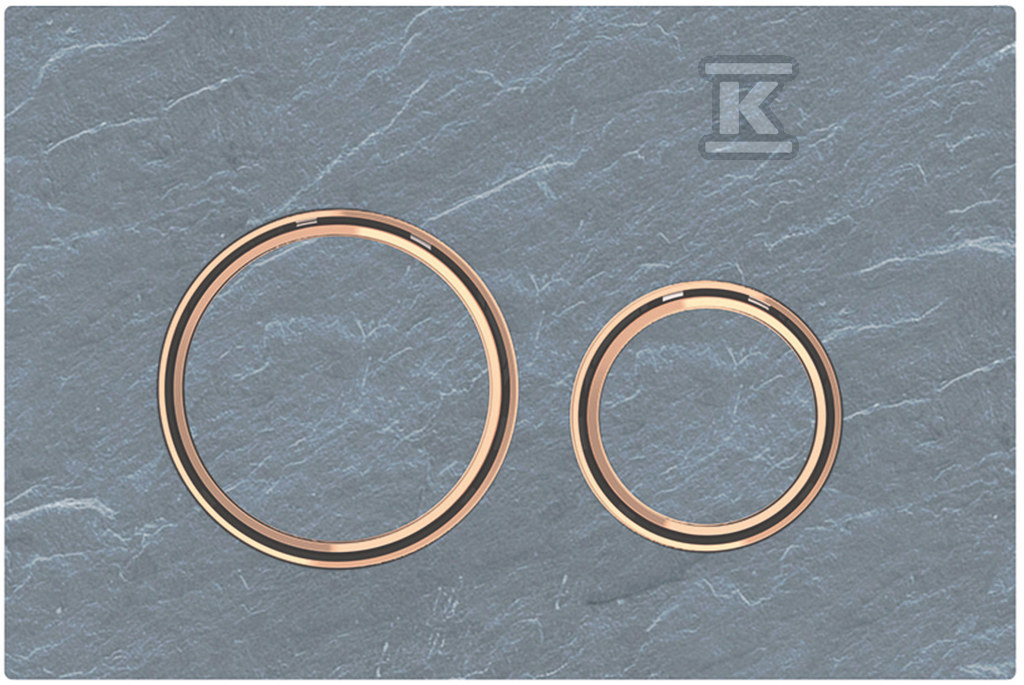 Przycisk uruchamiający Geberit Sigma50, przedni, łupek Mustang, pierścienie: czerwone złoto, okrągły 115.650.JM.1 - obrazek 1