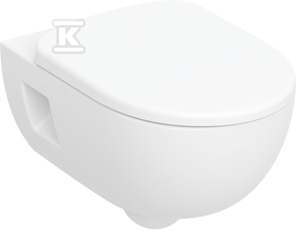 Zestaw wiszącej miski WC Selnova Premium lejowa, B36 cm, H38 cm, T53 cm, częściowo ukryte mocowania, Rimfree, z deską sedesową, mocowanie od góry, wolne opadanie, z wypinanymi zawiasami 501.750.00.1 - obrazek 1