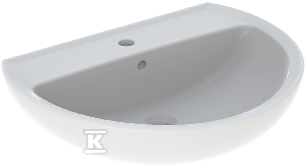 Umywalka Rekord - B65 cm, H19 cm, T49 cm, z otworem na baterię, z przelewem K91165000 - obrazek 1