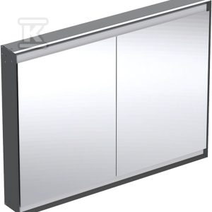 ONE Szafka z lustrem, Comfort Light, B120cm, H90cm, T15cm, montaż podtynkowy, z dwojgiem drzwi, czarny 505.805.00.7 ONE Szafka z lustrem, Comfort Light, B120cm, H90cm, T15cm, montaż podtynkowy, z dwojgiem drzwi, czarny 505.805.00.7
