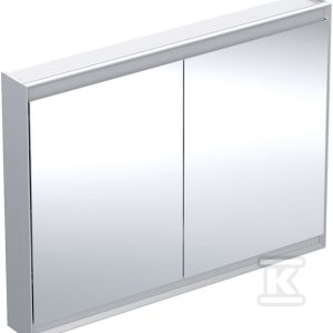 ONE Szafka z lustrem, Comfort Light, B120cm, H90cm, T15cm, montaż natynkowy, z dwojgiem drzwi, szary 505.815.00.1 ONE Szafka z lustrem, Comfort Light, B120cm, H90cm, T15cm, montaż natynkowy, z dwojgiem drzwi, szary 505.815.00.1