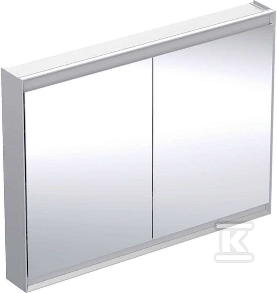 ONE Szafka z lustrem, Comfort Light, B120cm, H90cm, T15cm, montaż natynkowy, z dwojgiem drzwi, szary 505.815.00.1 - obrazek 1
