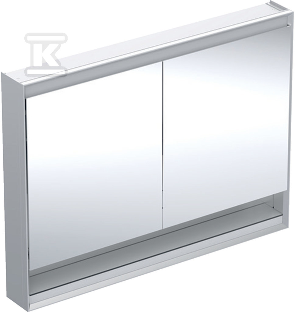 ONE Szafka z lustrem, Comfort Light, B120cm, H90cm, T15cm, z wnęką, montaż natynkowy, z dwojgiem drzwi, szary 505.835.00.1 - obrazek 1
