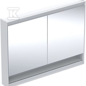 ONE Szafka z lustrem, Comfort Light, B120cm, H90cm, T15cm, z wnęką, montaż natynkowy, z dwojgiem drzwi, biały 505.835.00.2 ONE Szafka z lustrem, Comfort Light, B120cm, H90cm, T15cm, z wnęką, montaż natynkowy, z dwojgiem drzwi, biały 505.835.00.2