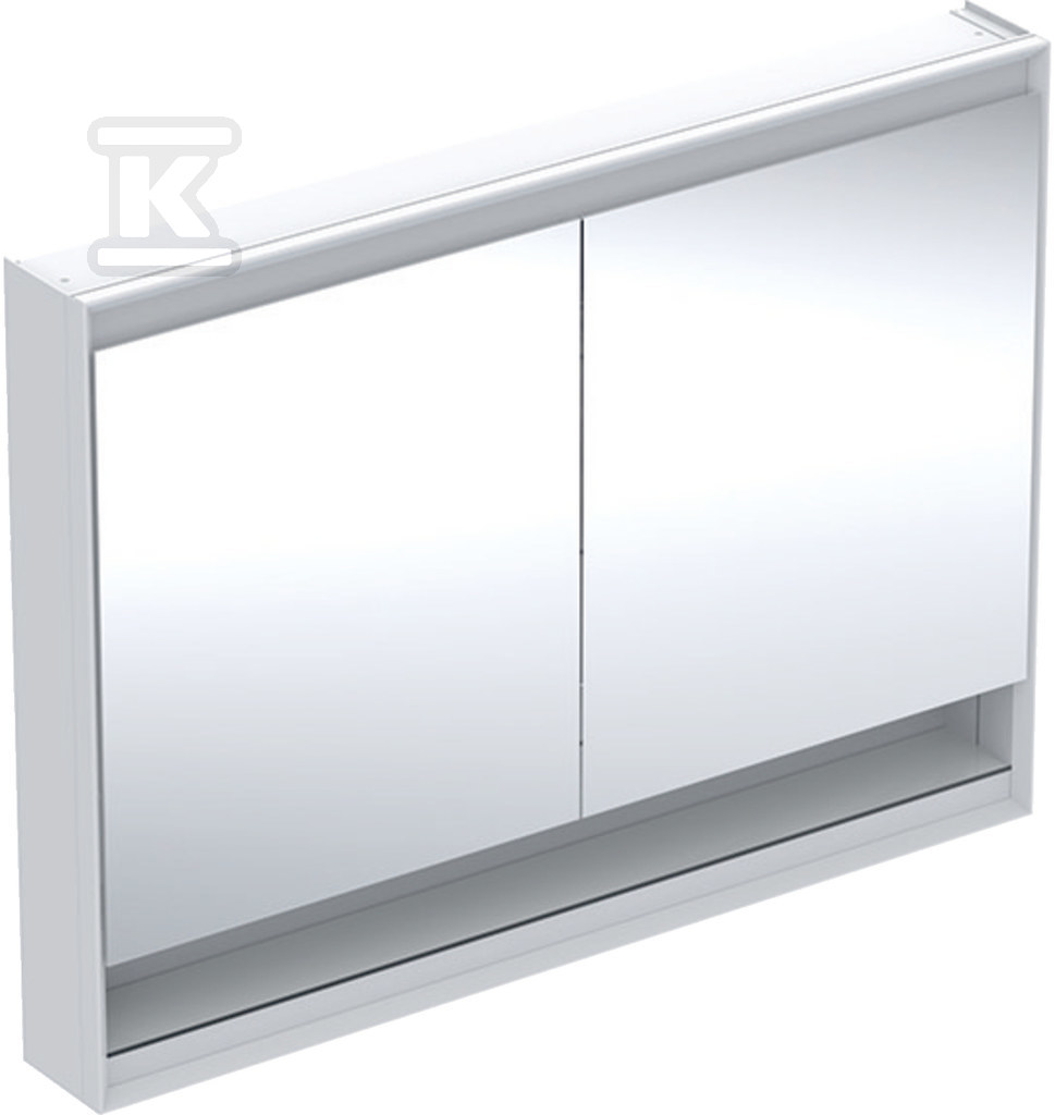 ONE Szafka z lustrem, Comfort Light, B120cm, H90cm, T15cm, z wnęką, montaż natynkowy, z dwojgiem drzwi, biały 505.835.00.2 - obrazek 1
