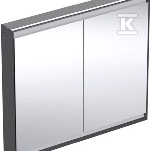 ONE Szafka z lustrem, Comfort Light, B105cm, H90cm, T15cm, montaż podtynkowy, z dwojgiem drzwi, czarny 505.804.00.7 ONE Szafka z lustrem, Comfort Light, B105cm, H90cm, T15cm, montaż podtynkowy, z dwojgiem drzwi, czarny 505.804.00.7