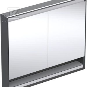 ONE Szafka z lustrem, Comfort Light, B105cm, H90cm, T15cm, z wnęką, montaż podtynkowy, z dwojgiem drzwi, czarny 505.824.00.7 ONE Szafka z lustrem, Comfort Light, B105cm, H90cm, T15cm, z wnęką, montaż podtynkowy, z dwojgiem drzwi, czarny 505.824.00.7