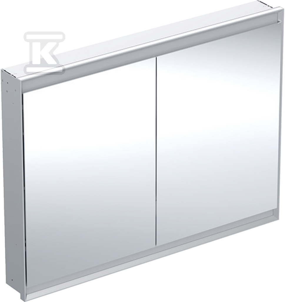 ONE Szafka z lustrem, Comfort Light, B120cm, H90cm, T15cm, montaż podtynkowy, z dwojgiem drzwi, szary 505.805.00.1 - obrazek 1