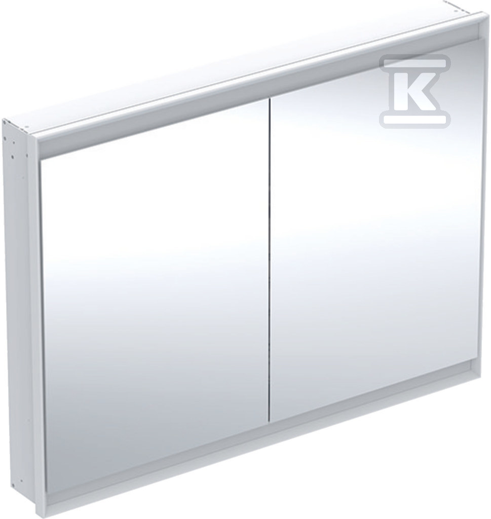 ONE Szafka z lustrem, Comfort Light, B120cm, H90cm, T15cm, montaż podtynkowy, z dwojgiem drzwi, biały 505.805.00.2 - obrazek 1
