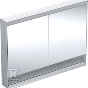 ONE Szafka z lustrem, Comfort Light, B120cm, H90cm, T15cm, z wnęką, montaż podtynkowy, z dwojgiem drzwi, szary 505.825.00.1 ONE Szafka z lustrem, Comfort Light, B120cm, H90cm, T15cm, z wnęką, montaż podtynkowy, z dwojgiem drzwi, szary 505.825.00.1