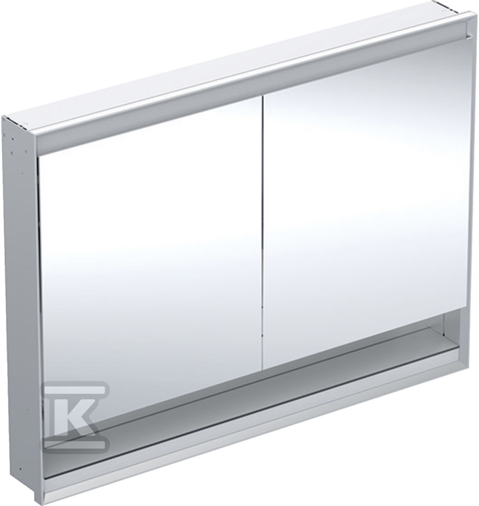ONE Szafka z lustrem, Comfort Light, B120cm, H90cm, T15cm, z wnęką, montaż podtynkowy, z dwojgiem drzwi, szary 505.825.00.1 - obrazek 1