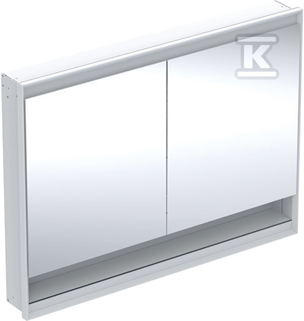 ONE Szafka z lustrem, Comfort Light, B120cm, H90cm, T15cm, z wnęką, montaż podtynkowy, z dwojgiem drzwi, biały 505.825.00.2 - obrazek 1