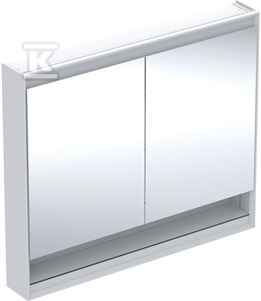 ONE Szafka z lustrem, Comfort Light, B105cm, H90cm, T15cm, z wnęką, montaż natynkowy, z dwojgiem drzwi, biały 505.834.00.2 - obrazek 1