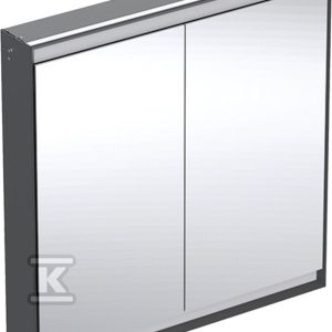 ONE Szafka z lustrem, Comfort Light, B90cm, H90cm, T15cm, montaż podtynkowy, z dwojgiem drzwi, czarny 505.803.00.7 ONE Szafka z lustrem, Comfort Light, B90cm, H90cm, T15cm, montaż podtynkowy, z dwojgiem drzwi, czarny 505.803.00.7
