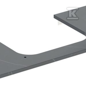 ONE Blat pod umywalkę, wycięcie na środku, do prostokątnej umywalki stawianej na blat, B120cm, H2cm, T47cm, gres szkliwiony, czarny, imitacja marmuru 505.115.00.2