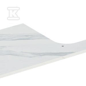 ONE Blat pod umywalkę, wycięcie z prawej strony, do prostokątnej umywalki stawianej na blat, B120cm, H2cm, T47cm, gres szkliwiony, biały, imitacja marmuru 505.155.00.1 ONE Blat pod umywalkę, wycięcie z prawej strony, do prostokątnej umywalki stawianej na blat, B120cm, H2cm, T47cm, gres szkliwiony, biały, imitacja marmuru 505.155.00.1