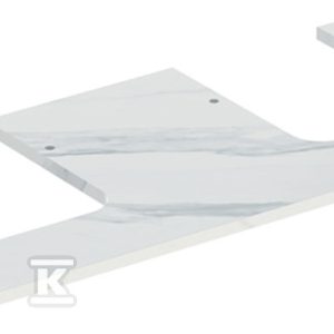 ONE Blat pod umywalkę, wycięcie podwójne, do umywalki stawianej na blat w kształcie misy, B120cm, H2cm, T47cm, gres szkliwony, biały, imitacja marmuru 505.175.00.1 ONE Blat pod umywalkę, wycięcie podwójne, do umywalki stawianej na blat w kształcie misy, B120cm, H2cm, T47cm, gres szkliwony, biały, imitacja marmuru 505.175.00.1