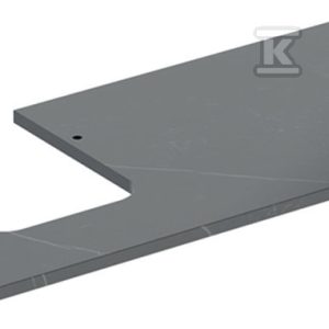 ONE Blat pod umywalkę, wycięcie z lewej strony, do umywalki stawianej na blat w kształcie misy, B120cm, H2cm, T47cm, gres szkliwiony, czarny, imitacja marmuru 505.125.00.2 ONE Blat pod umywalkę, wycięcie z lewej strony, do umywalki stawianej na blat w kształcie misy, B120cm, H2cm, T47cm, gres szkliwiony, czarny, imitacja marmuru 505.125.00.2