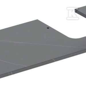 ONE Blat pod umywalkę, wycięcie z prawej strony, do umywalki stawianej na blat w kształcie misy, B120cm, H2cm, T47cm, gres szkliwiony, czarny, imitacja marmuru 505.145.00.2 ONE Blat pod umywalkę, wycięcie z prawej strony, do umywalki stawianej na blat w kształcie misy, B120cm, H2cm, T47cm, gres szkliwiony, czarny, imitacja marmuru 505.145.00.2