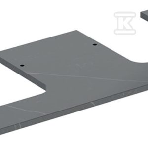 ONE Blat pod umywalkę, wycięcie podwójne, do umywalki stawianej na blat w kształcie misy, B120cm, H2cm, T47cm, gres szkliwony, czarny, imitacja marmuru 505.175.00.2 ONE Blat pod umywalkę, wycięcie podwójne, do umywalki stawianej na blat w kształcie misy, B120cm, H2cm, T47cm, gres szkliwony, czarny, imitacja marmuru 505.175.00.2