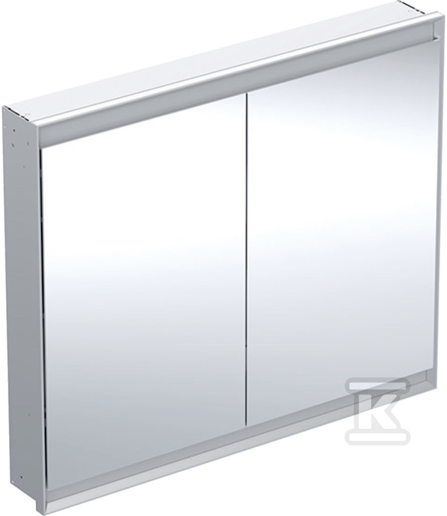 ONE Szafka z lustrem, Comfort Light, B105cm, H90cm, T15cm, montaż podtynkowy, z dwojgiem drzwi, szary 505.804.00.1 - obrazek 1