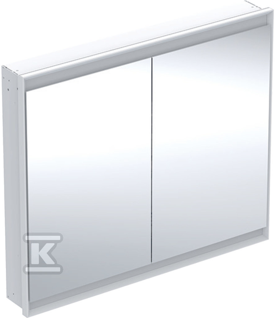 ONE Szafka z lustrem, Comfort Light, B105cm, H90cm, T15cm, montaż podtynkowy, z dwojgiem drzwi, biały 505.804.00.2 - obrazek 1