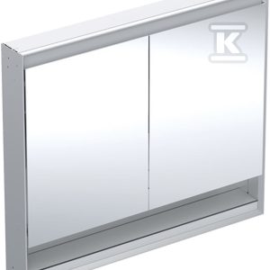 ONE Szafka z lustrem, Comfort Light, B105cm, H90cm, T15cm, z wnęką, montaż podtynkowy, z dwojgiem drzwi, szary 505.824.00.1 ONE Szafka z lustrem, Comfort Light, B105cm, H90cm, T15cm, z wnęką, montaż podtynkowy, z dwojgiem drzwi, szary 505.824.00.1