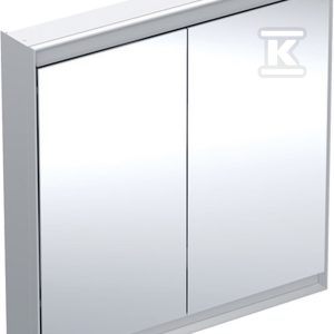 ONE Szafka z lustrem, Comfort Light, B90cm, H90cm, T15cm, montaż natynkowy, z dwojgiem drzwi, szary 505.813.00.1 ONE Szafka z lustrem, Comfort Light, B90cm, H90cm, T15cm, montaż natynkowy, z dwojgiem drzwi, szary 505.813.00.1