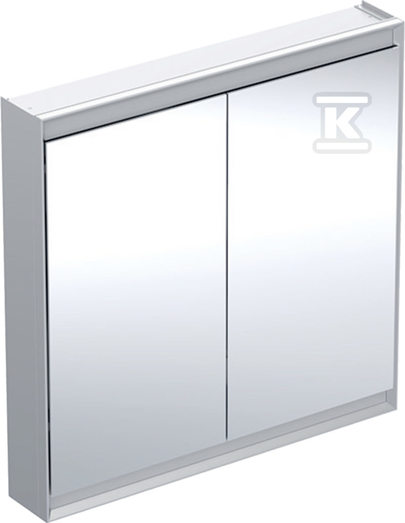 ONE Szafka z lustrem, Comfort Light, B90cm, H90cm, T15cm, montaż natynkowy, z dwojgiem drzwi, szary 505.813.00.1 - obrazek 1