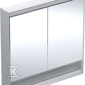 ONE Szafka z lustrem, Comfort Light, B90cm, H90cm, T15cm, z wnęką, montaż natynkowy, z dwojgiem drzwi, szary 505.833.00.1 ONE Szafka z lustrem, Comfort Light, B90cm, H90cm, T15cm, z wnęką, montaż natynkowy, z dwojgiem drzwi, szary 505.833.00.1