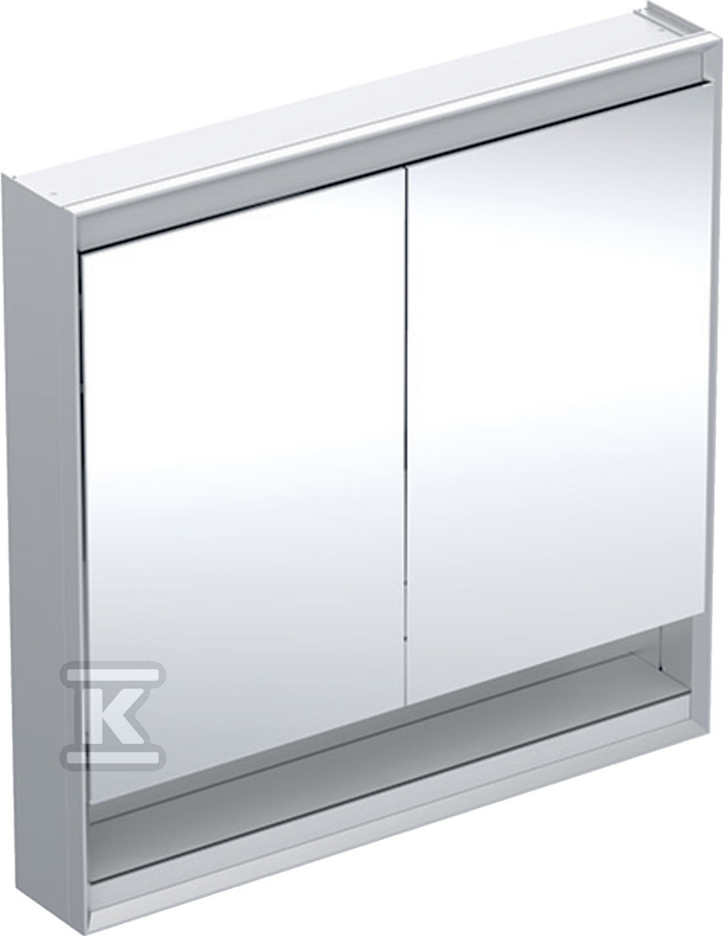 ONE Szafka z lustrem, Comfort Light, B90cm, H90cm, T15cm, z wnęką, montaż natynkowy, z dwojgiem drzwi, szary 505.833.00.1 - obrazek 1