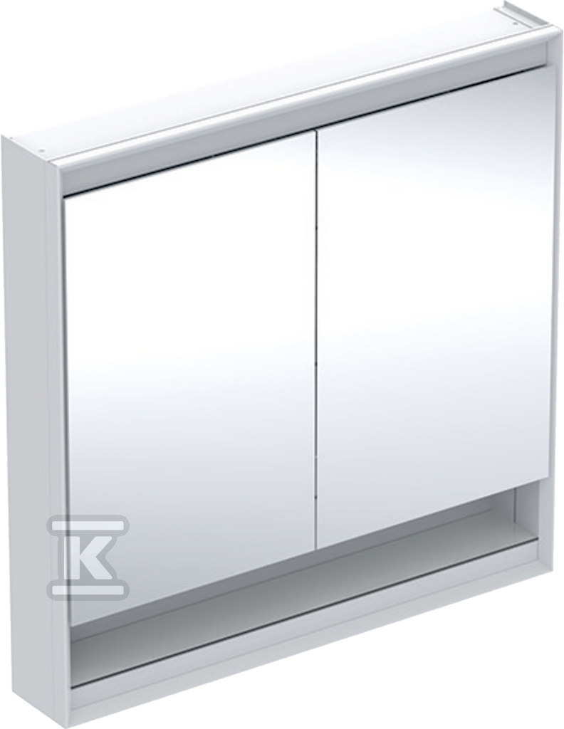 ONE Szafka z lustrem, Comfort Light, B90cm, H90cm, T15cm, z wnęką, montaż natynkowy, z dwojgiem drzwi, biały 505.833.00.2 - obrazek 1