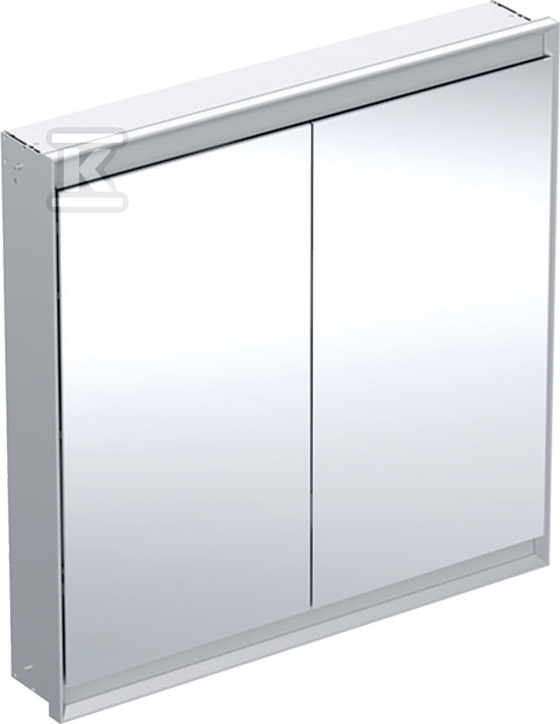 ONE Szafka z lustrem, Comfort Light, B90cm, H90cm, T15cm, montaż podtynkowy, z dwojgiem drzwi, szary 505.803.00.1 - obrazek 1