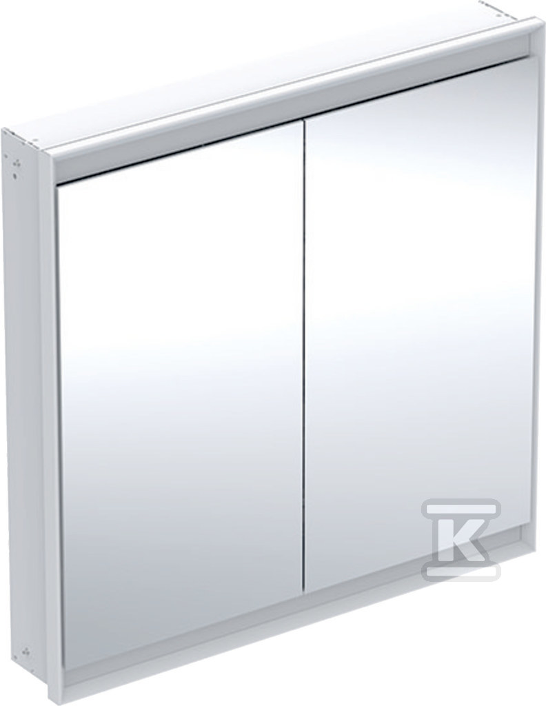 ONE Szafka z lustrem, Comfort Light, B90cm, H90cm, T15cm, montaż podtynkowy, z dwojgiem drzwi, biały 505.803.00.2 - obrazek 1