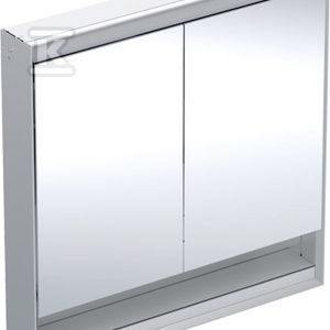 ONE Szafka z lustrem, Comfort Light, B90cm, H90cm, T15cm, z wnęką, montaż podtynkowy, z dwojgiem drzwi, szary 505.823.00.1 ONE Szafka z lustrem, Comfort Light, B90cm, H90cm, T15cm, z wnęką, montaż podtynkowy, z dwojgiem drzwi, szary 505.823.00.1