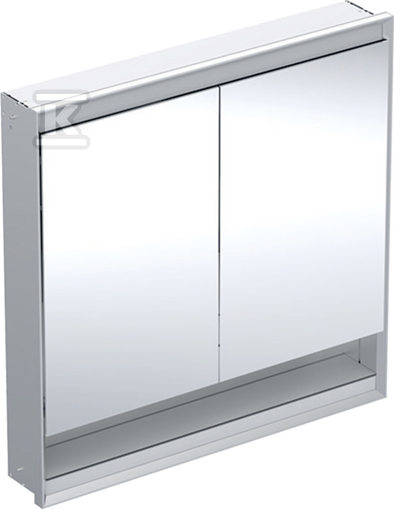 ONE Szafka z lustrem, Comfort Light, B90cm, H90cm, T15cm, z wnęką, montaż podtynkowy, z dwojgiem drzwi, szary 505.823.00.1 - obrazek 1