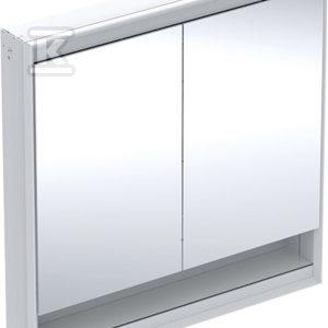 ONE Szafka z lustrem, Comfort Light, B90cm, H90cm, T15cm, z wnęką, montaż podtynkowy, z dwojgiem drzwi, biały 505.823.00.2 ONE Szafka z lustrem, Comfort Light, B90cm, H90cm, T15cm, z wnęką, montaż podtynkowy, z dwojgiem drzwi, biały 505.823.00.2