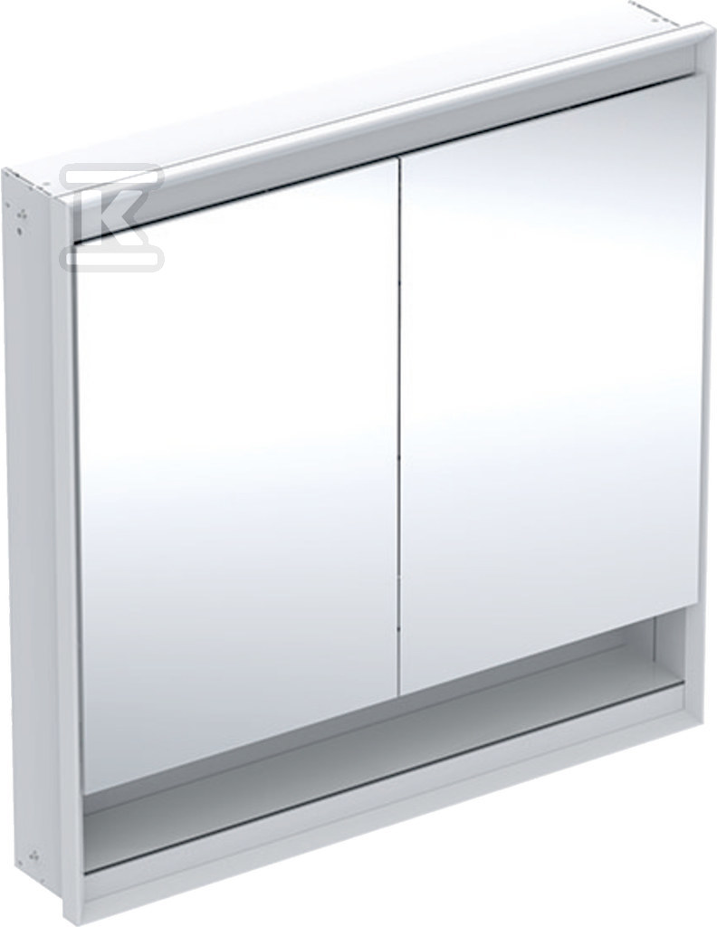 ONE Szafka z lustrem, Comfort Light, B90cm, H90cm, T15cm, z wnęką, montaż podtynkowy, z dwojgiem drzwi, biały 505.823.00.2 - obrazek 1