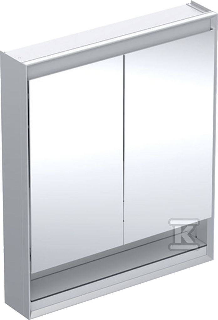 ONE Szafka z lustrem, Comfort Light, B75cm, H90cm, T15cm, z wnęką, montaż natynkowy, z dwojgiem drzwi, szary 505.832.00.1 - obrazek 1