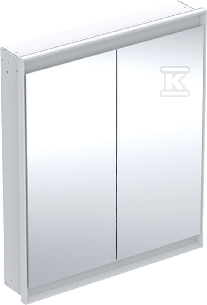 ONE Szafka z lustrem, Comfort Light, B75cm, H90cm, T15cm, montaż podtynkowy, z dwojgiem drzwi, biały 505.802.00.2 - obrazek 1